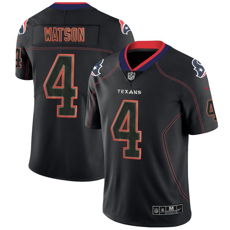 Men Houston Texans #4 Watson Nike Lights Out Black Color Rush Limited NFL Jerseys->houston texans->NFL Jersey